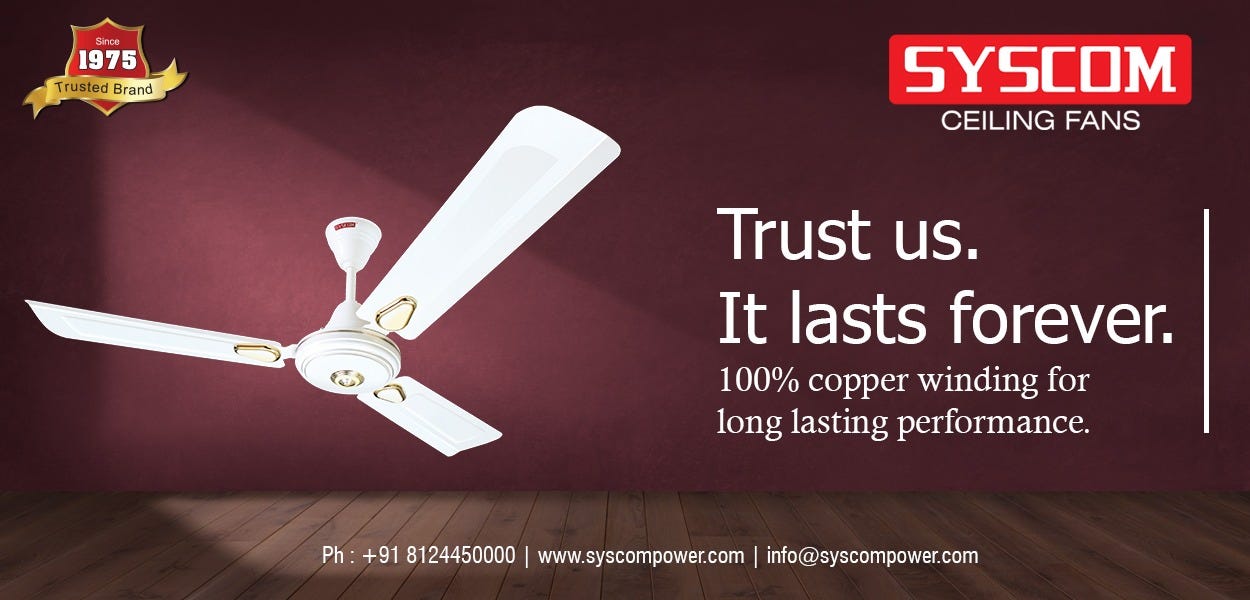 Ceiling Fan Company In India Syscom Appliances Medium