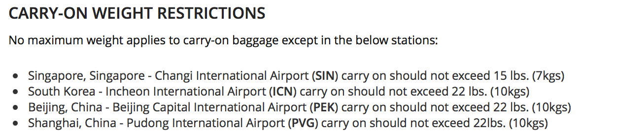 delta international carry on baggage weight