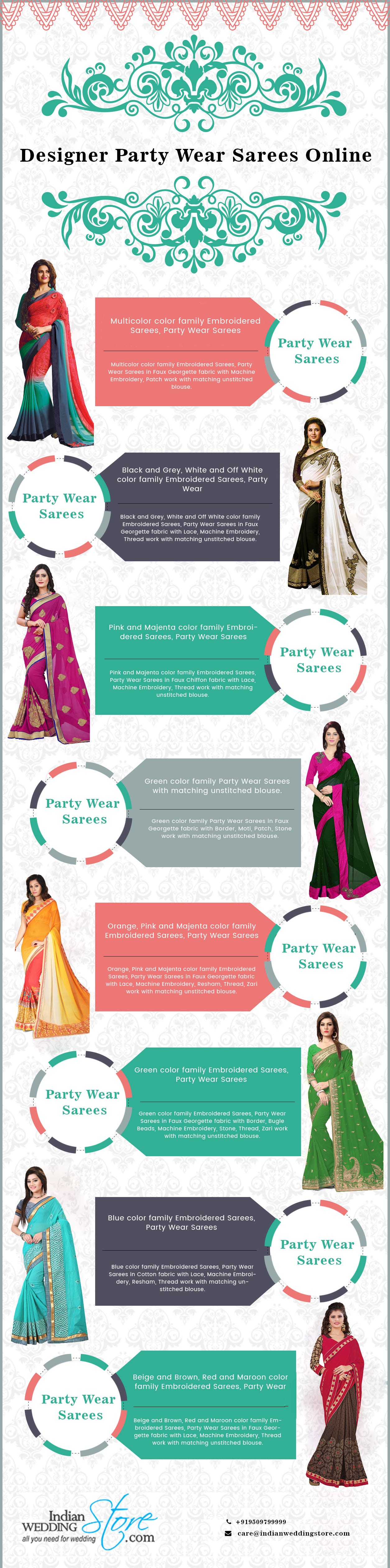 latest designer party wear sarees online