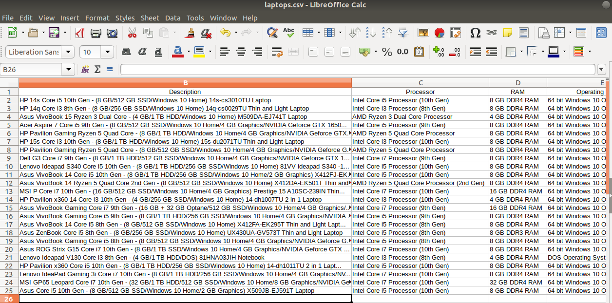 Jupyter Notebook Web Scraping