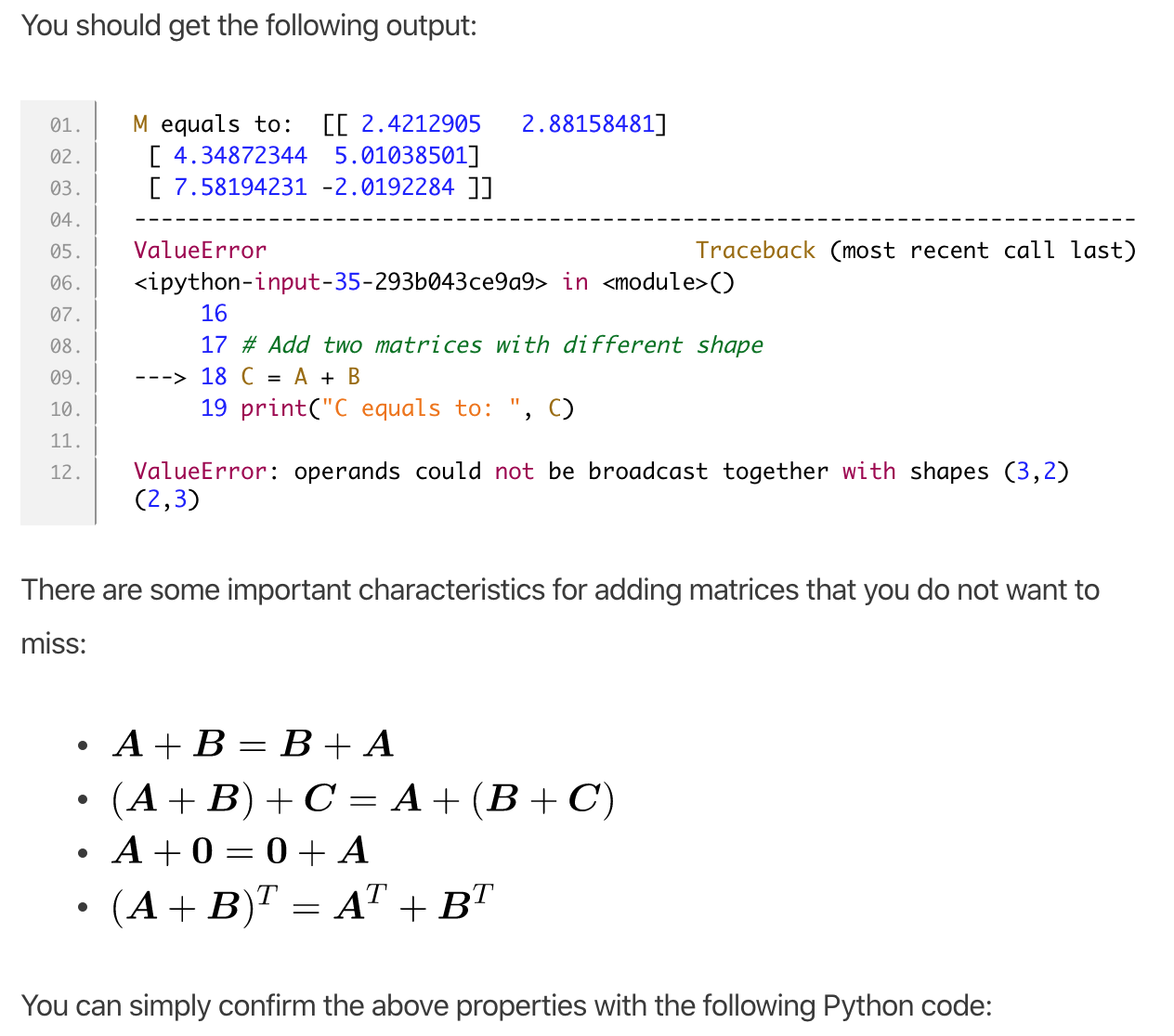Matrix Operations In Practice Using Python | by amirsina torfi ...