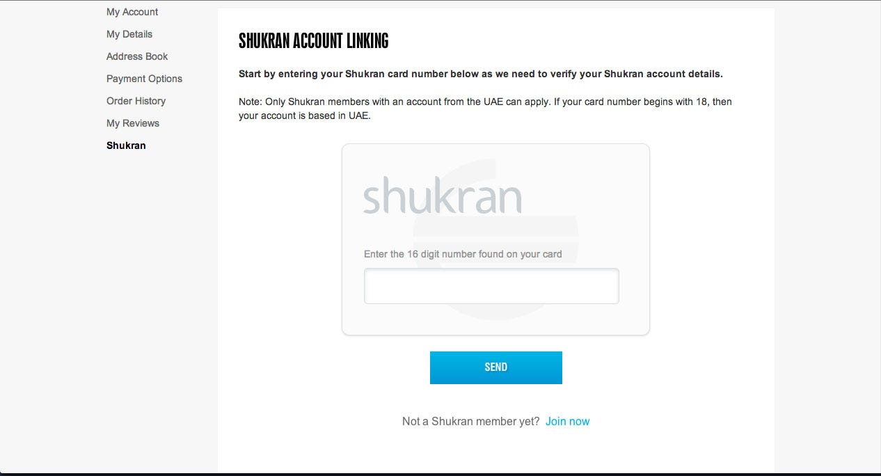 Earn Shukran points on all of your orders by 