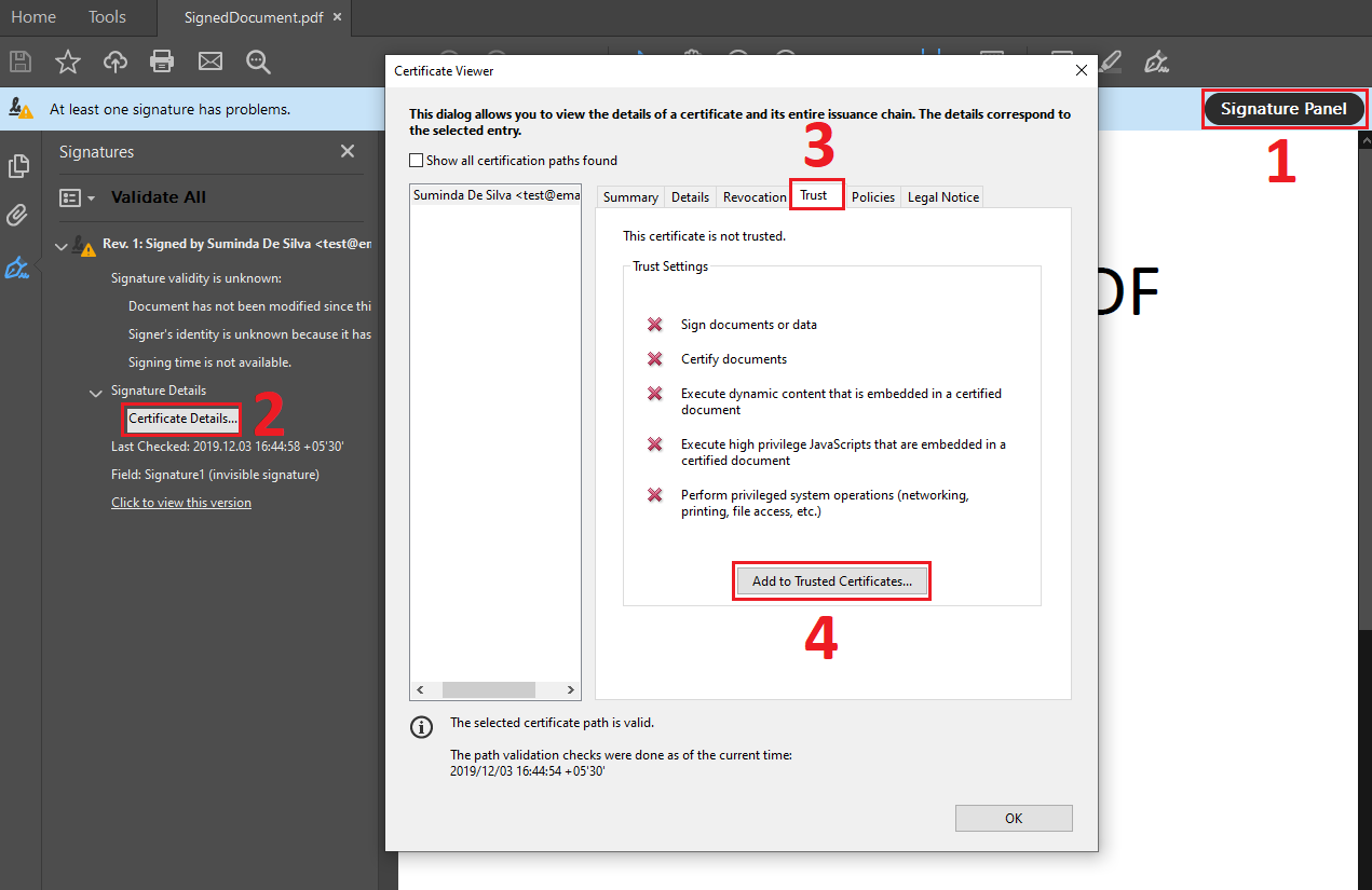 Using X509 Certificates to Sign Images and Documents (C