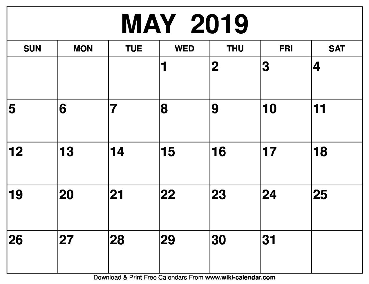 May 2019 Calendar - Sharon Gore - Medium