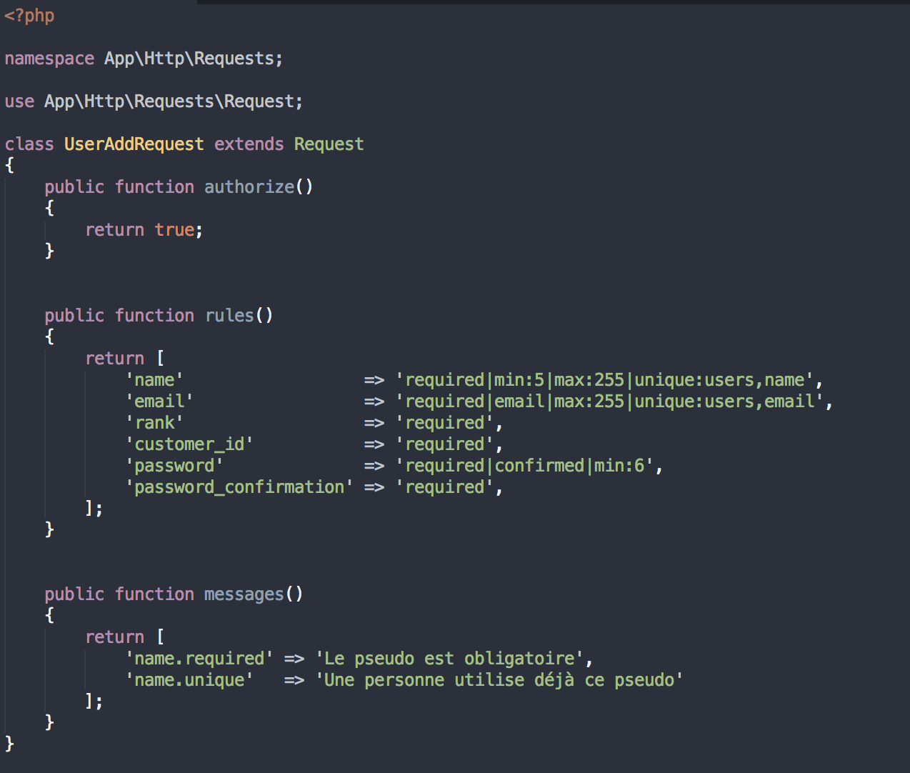 La validation par Form Request dans Laravel 5.2 - Greaaat