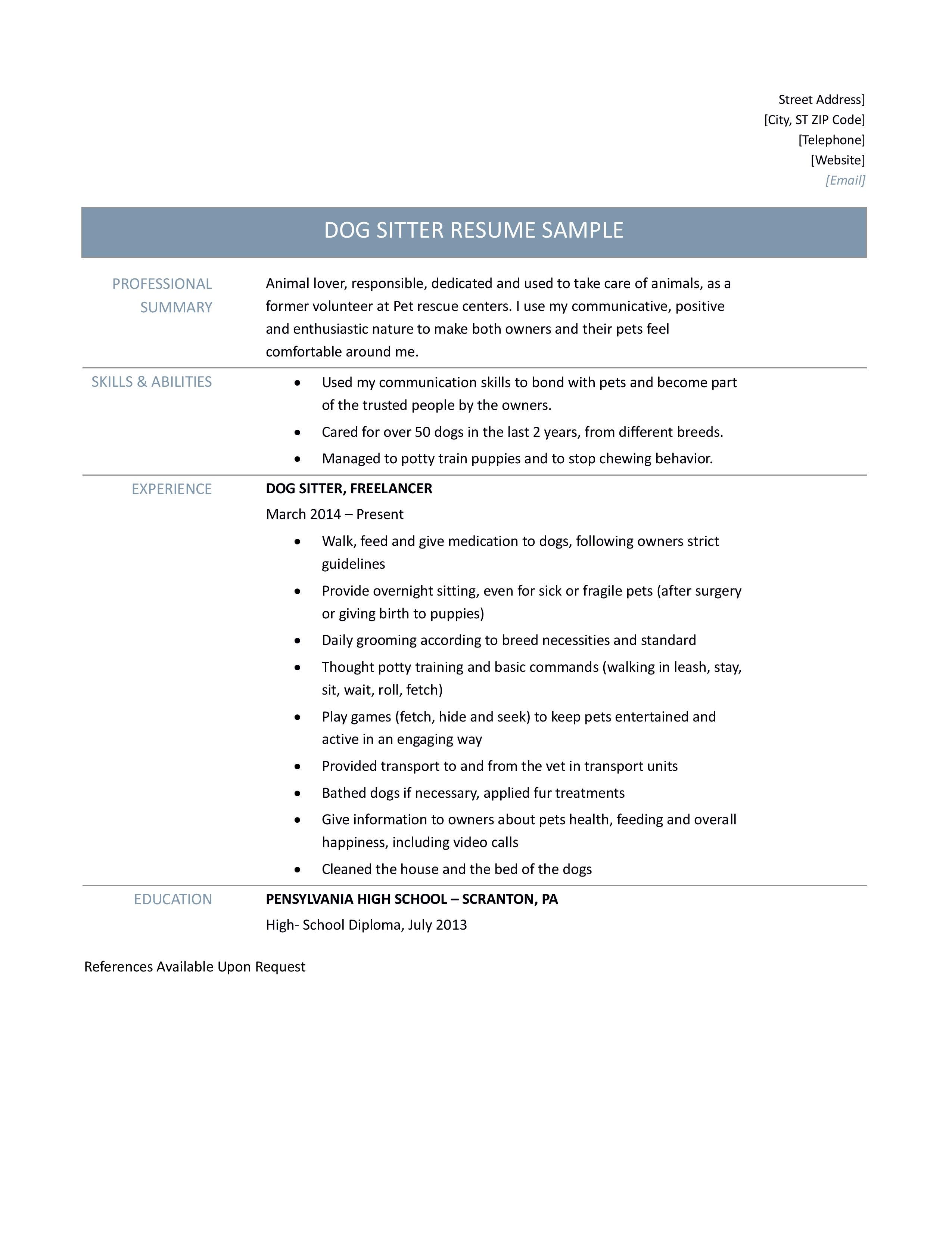 8 Pet Sitter Instructions Template