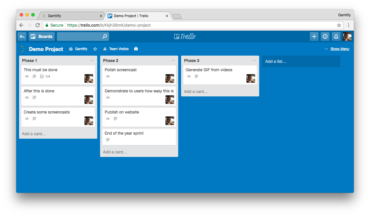 Gantt Chart Board