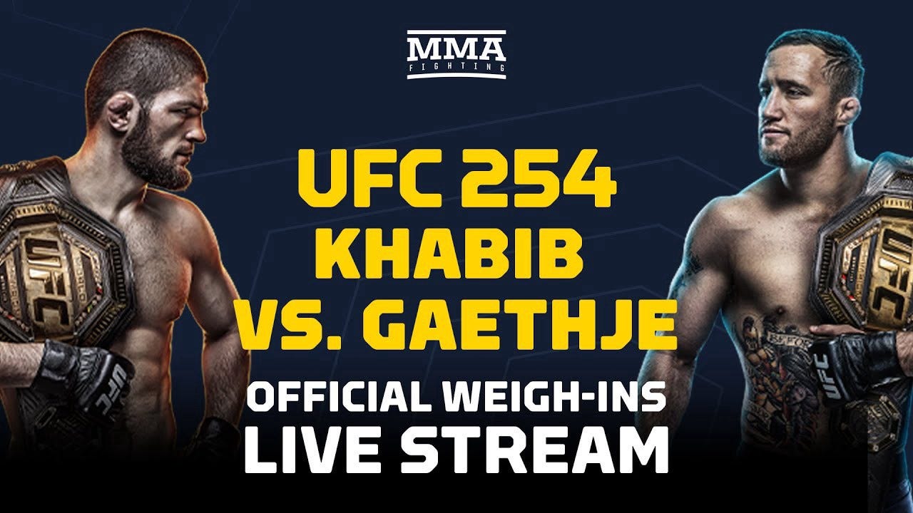Khabib Nurmagomedov Vs Justin Gaethje Live Stream Free Tv Channels By Khabib Oct 2020 Medium