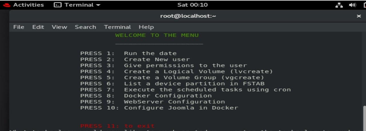 Menu Driven Python Program in Red Hat Linux | by Abhilashkpy | Medium