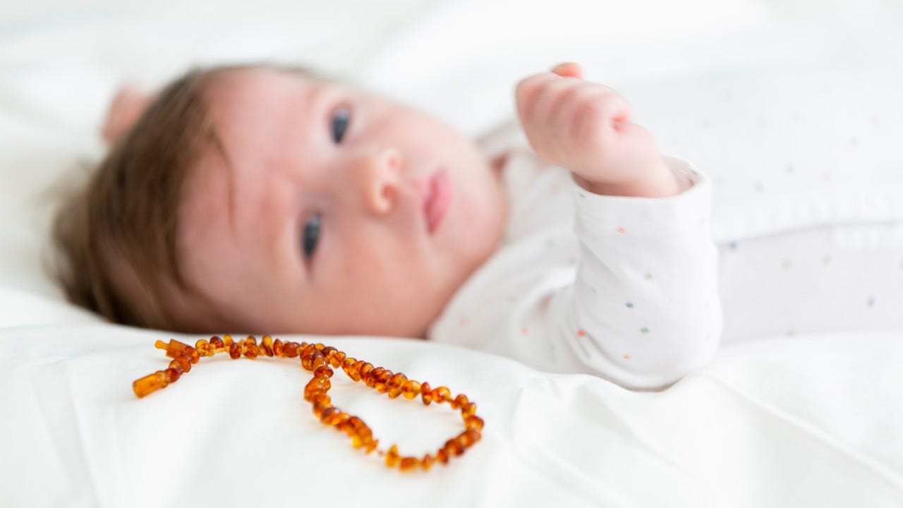 amber teething necklace