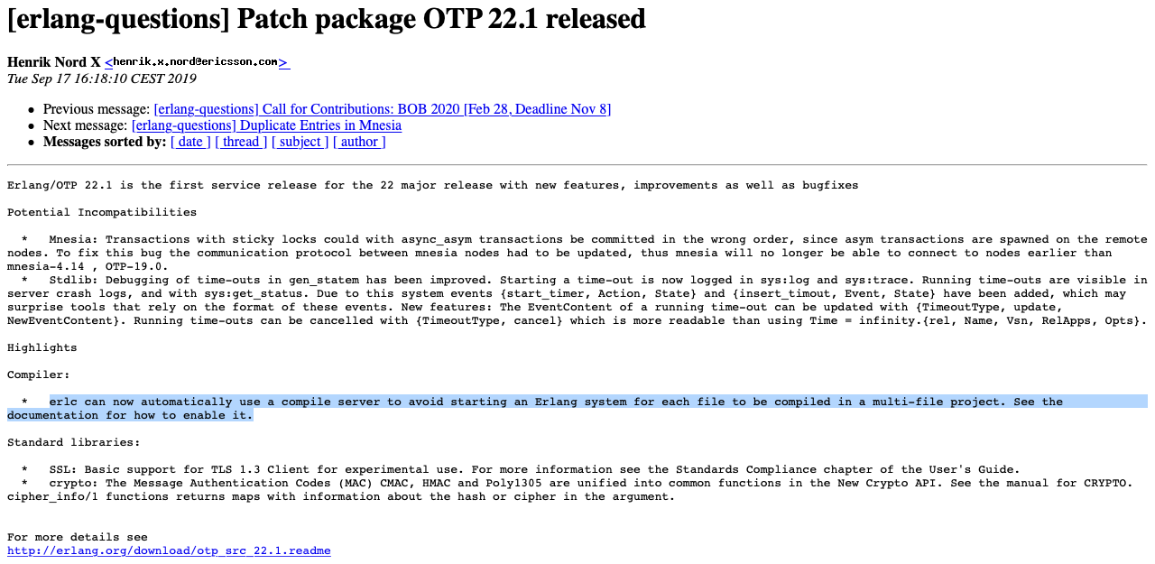 The Erlang Compiler erlc got a compile server - Humberto Figuera - Medium