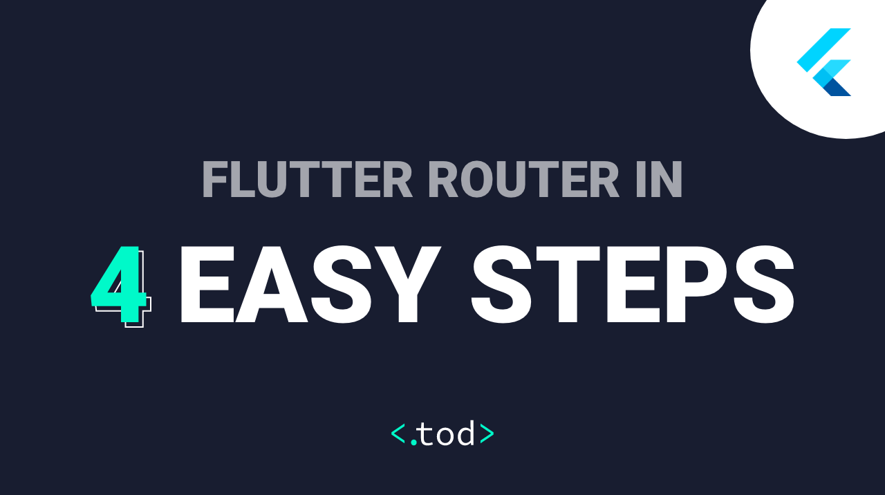 Flutter router in 4 easy steps. Sometimes you’ll need to put some order