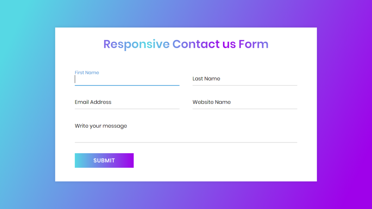 Form Using Html And Css