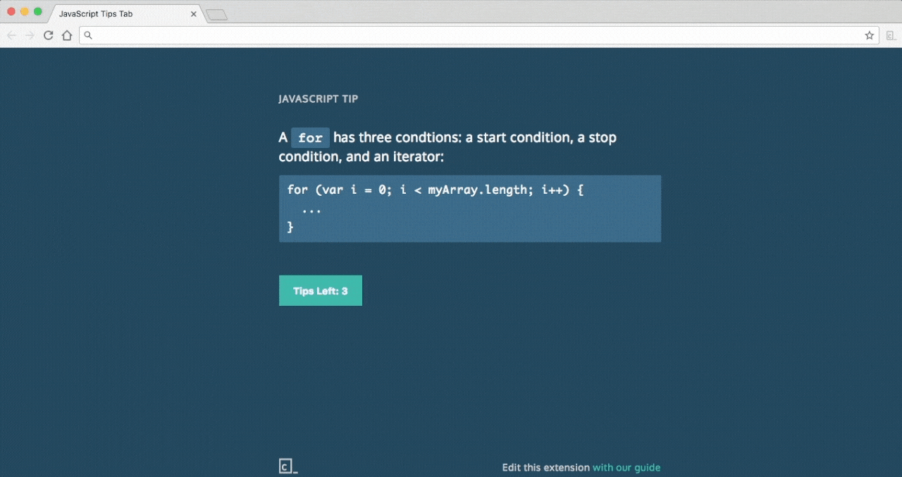 JavaScript Tips Tab In Just One Hour Build Your Own Chrome By
