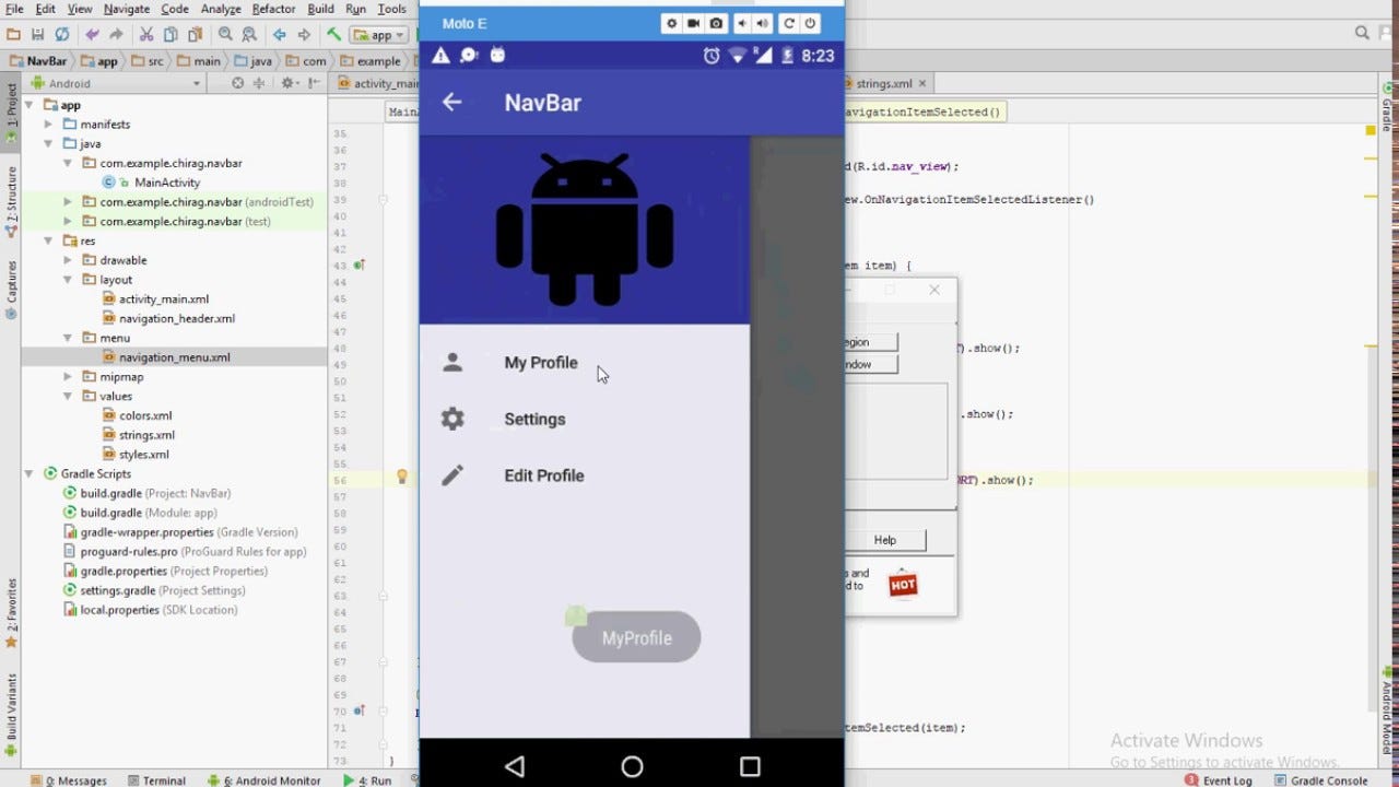 Android Navigation Drawer Quick Code Medium