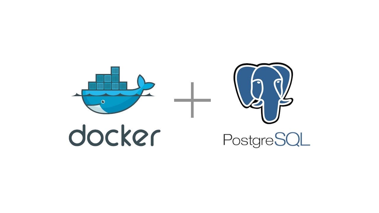 Docker and PostgreSQL logos