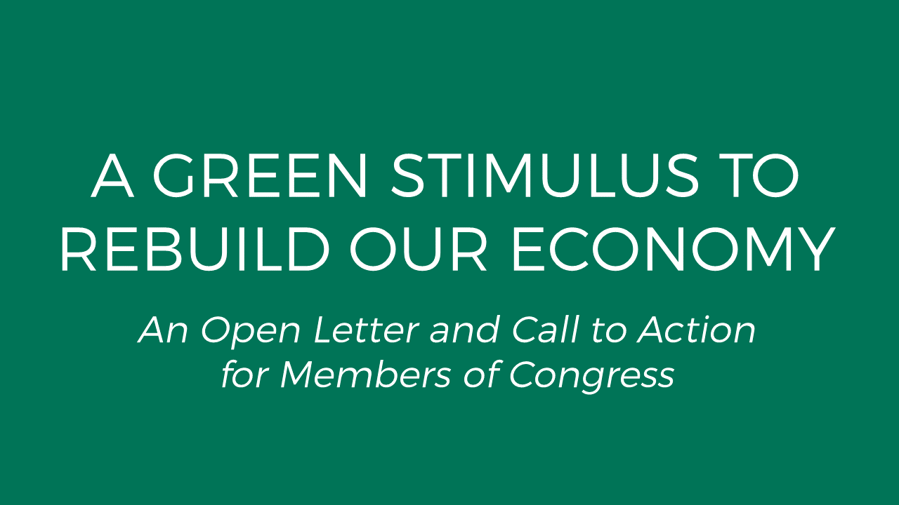 A Green Stimulus To Rebuild Our Economy Green Stimulus Proposal