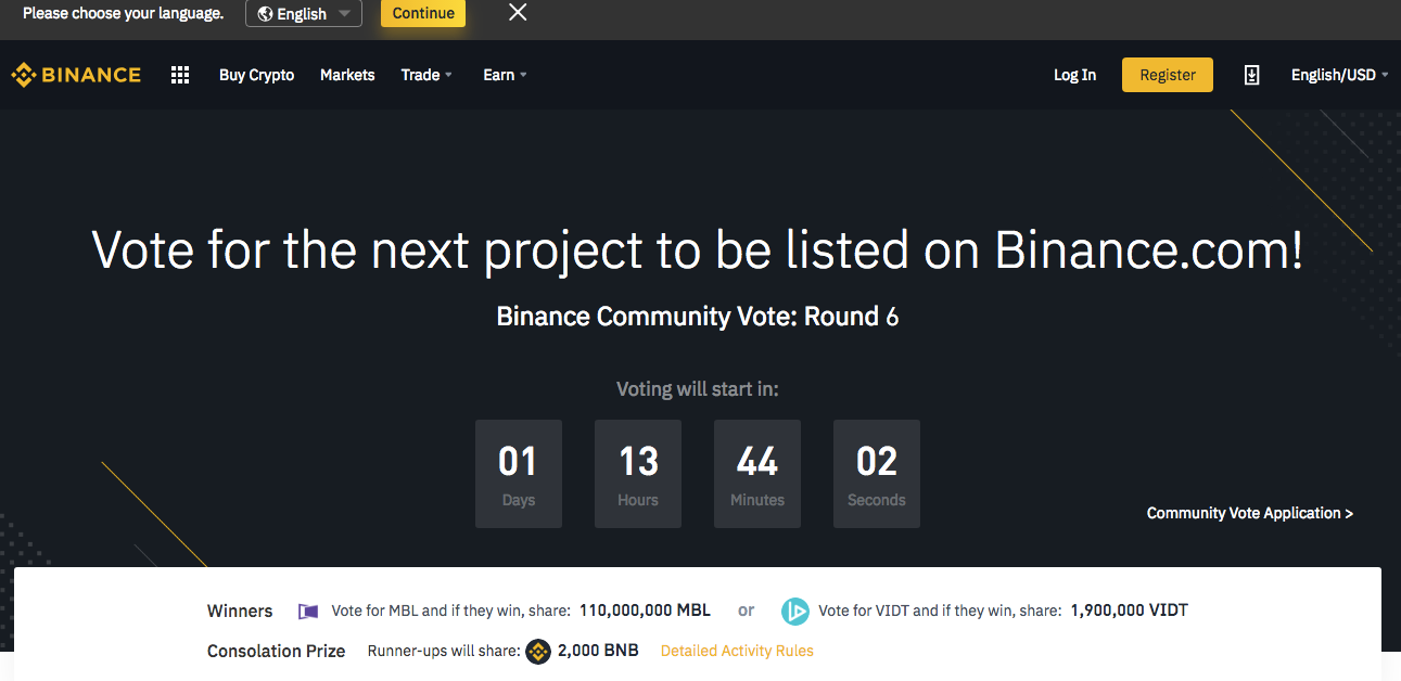 binance vote 6