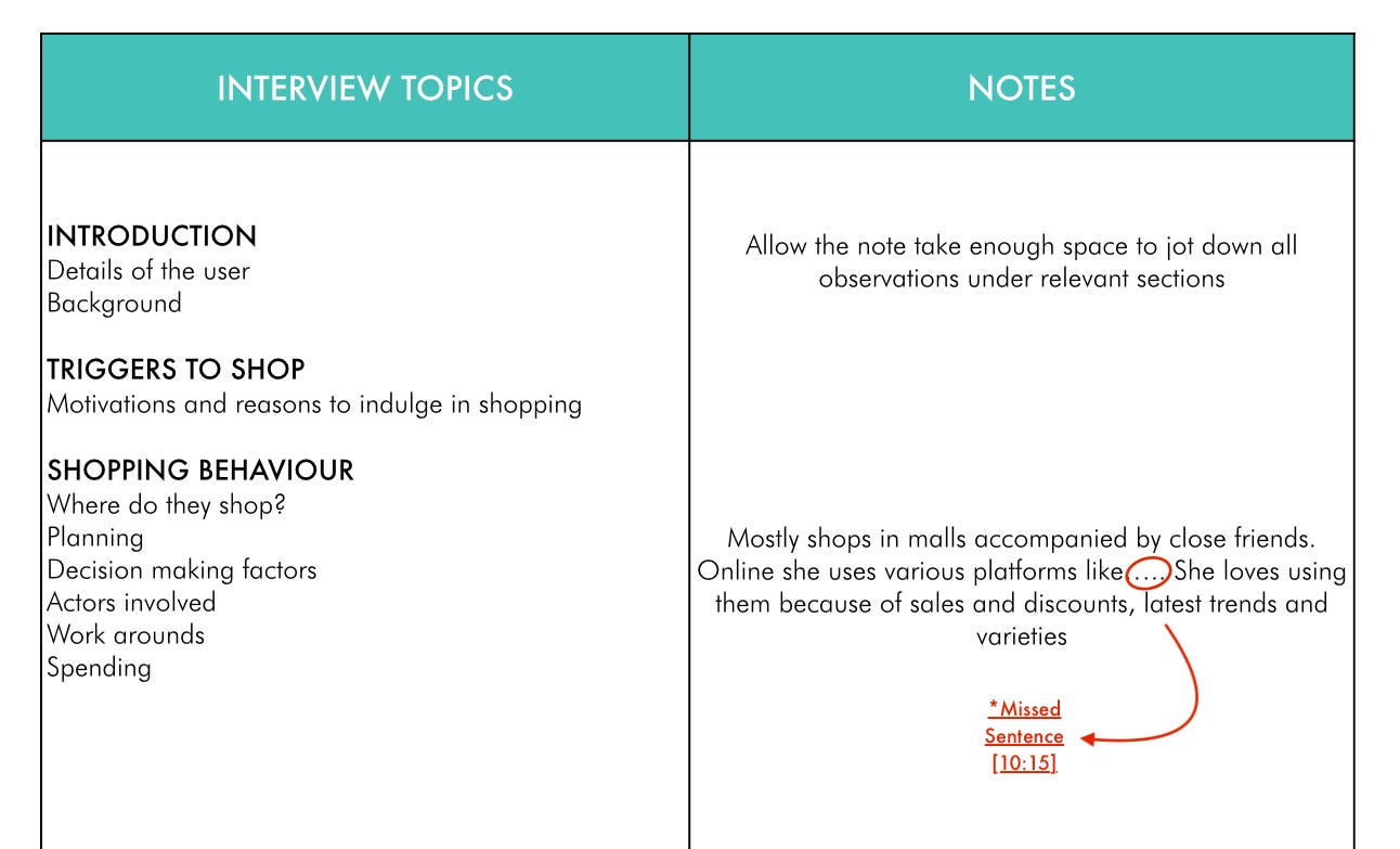 Add a timestamp to the sentence you missed in the interview to indicate something important