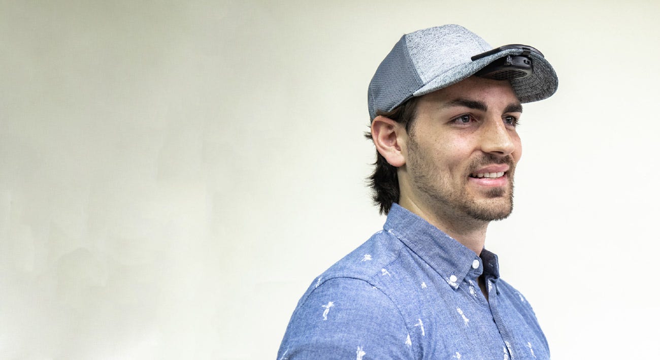 fan on a hat