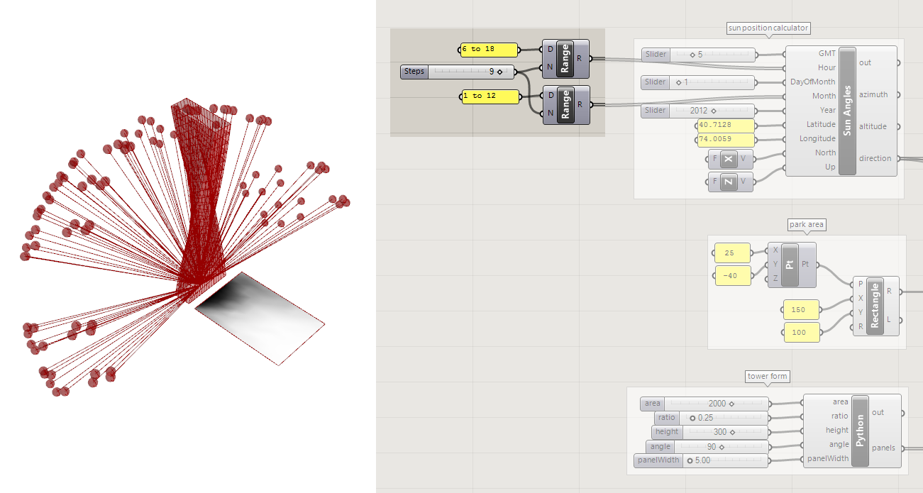 Solar analysis in Grasshopper. A large portion of a building's… | by Danil  Nagy | Generative Design | Medium