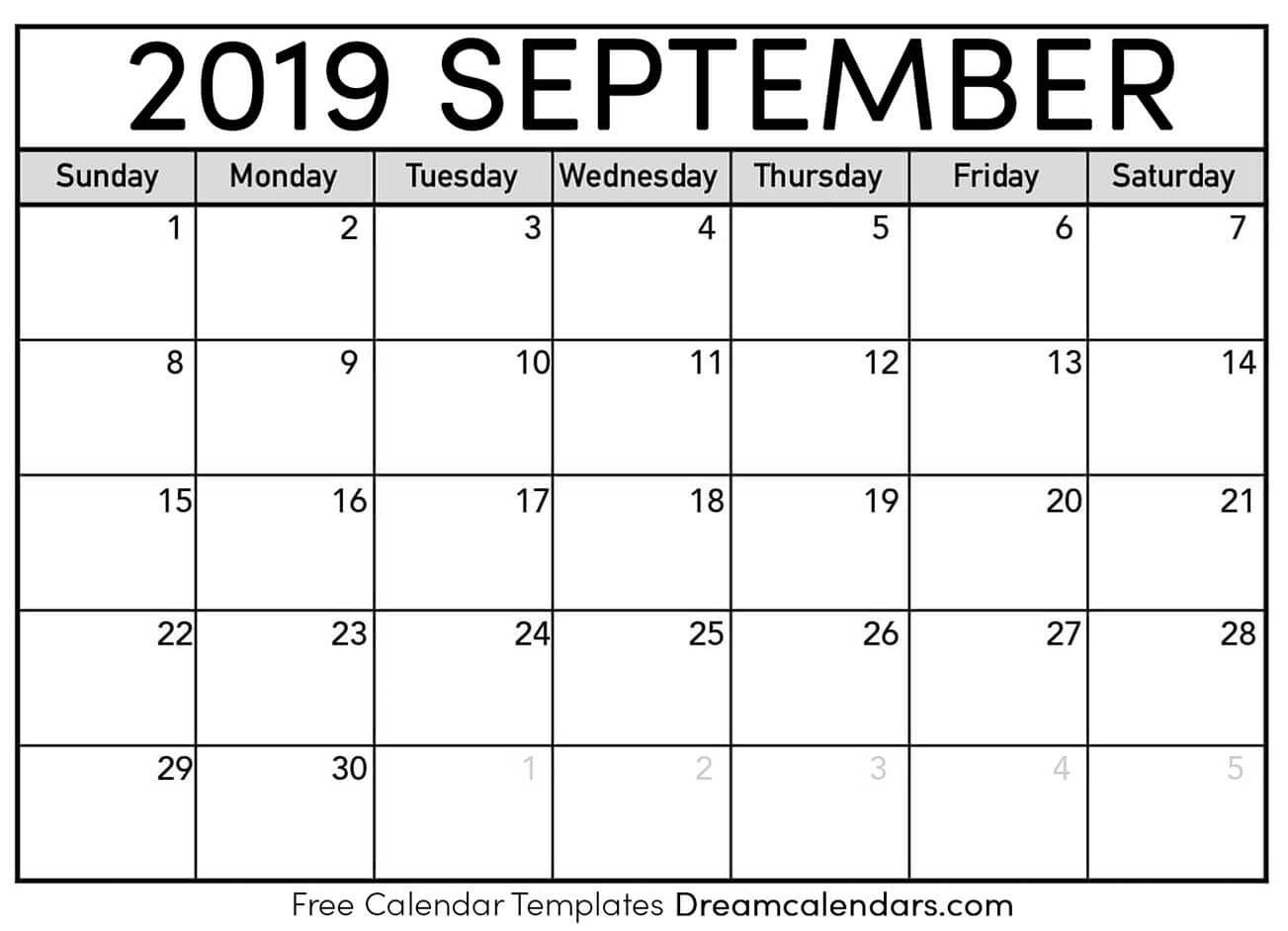 Printable September 2019 Calendar Templates | by Helena ...