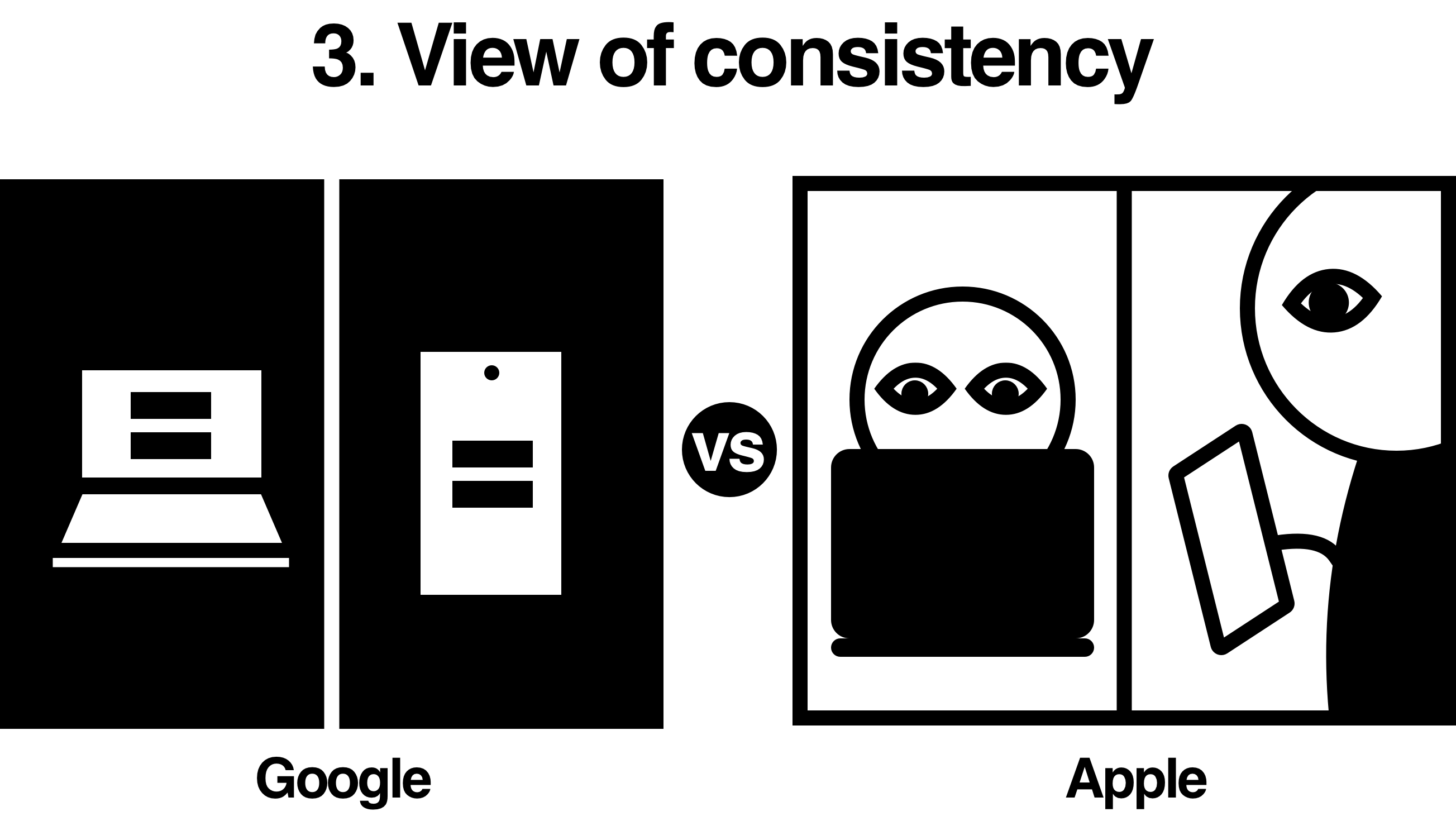 Google vs Apple: design consistency and user experience (UX) comparison