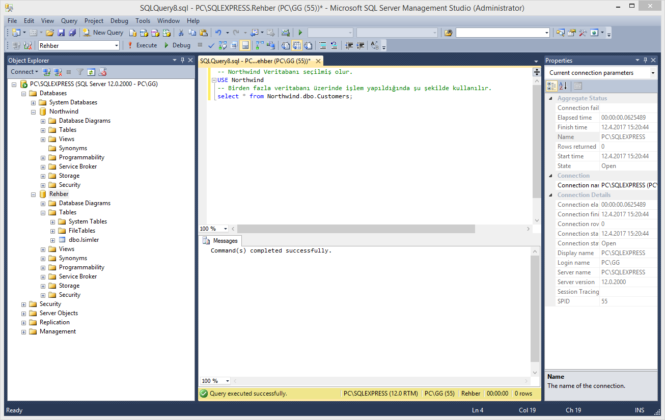 T-SQL ‘de USE, DECLARE & SET, PRINT Kullanımı | by Gökhan YAVAŞ ...