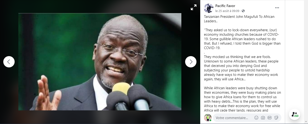 Partiellement Faux Le President Magufuli N A Pas Accuse Des Individus De Vouloir Controler L Afrique By Pesacheck Pesacheck