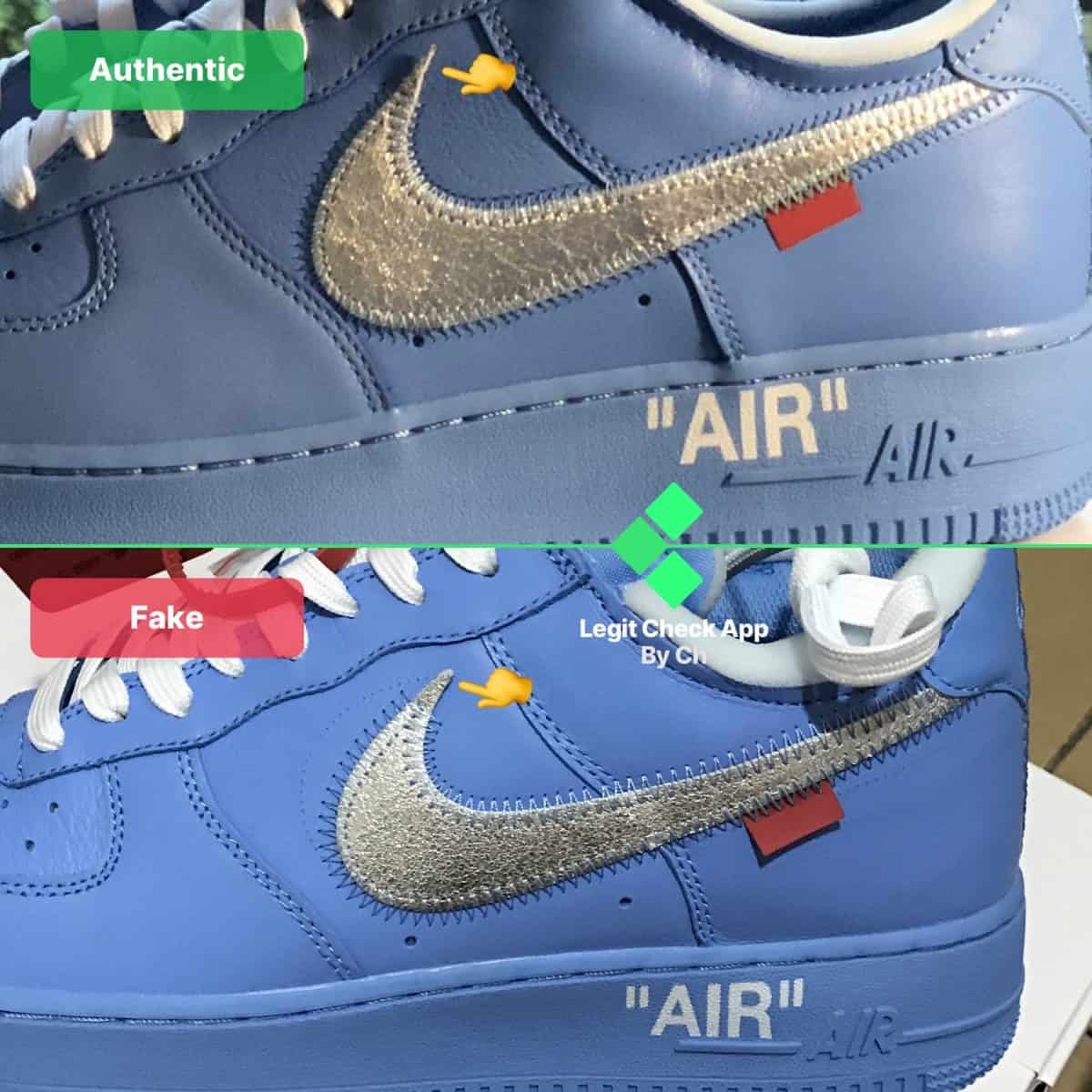 off white air force 1 fake vs real