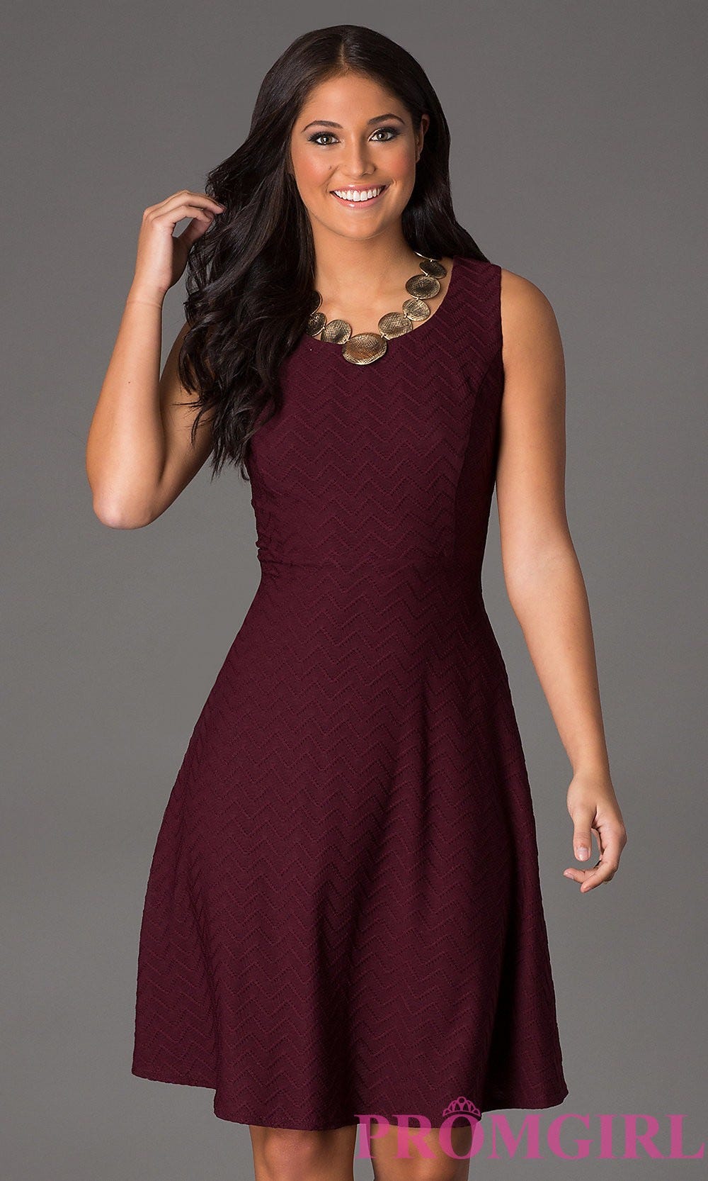 Knee Length Sleeveless Scoop Neck Dress Karen Barkley Medium