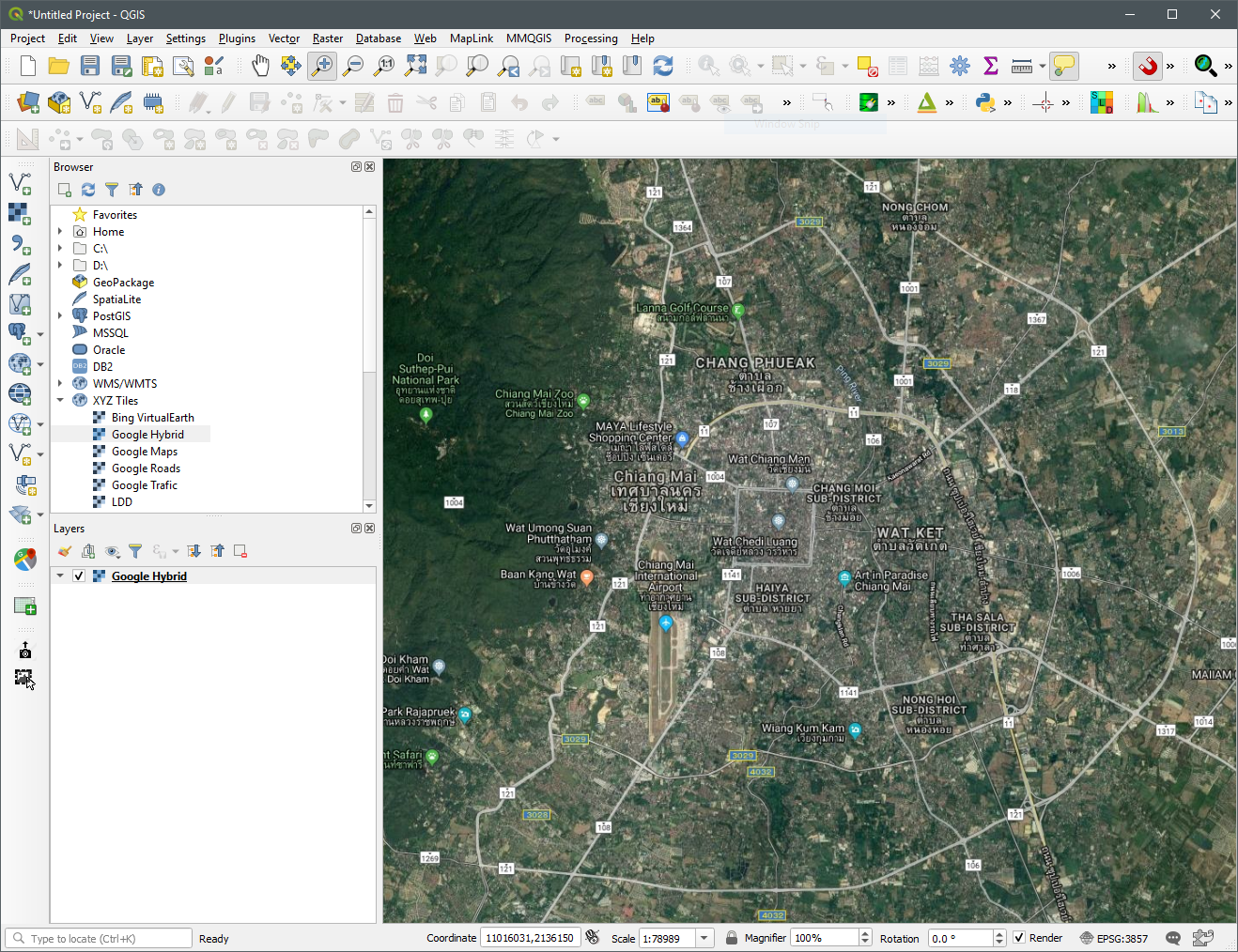 วิธีเพิ่มแผนที่ Google Maps ในโปรแกรม QGIS 3 by •MAPEDIA• MAPEDIA BLOG Medium