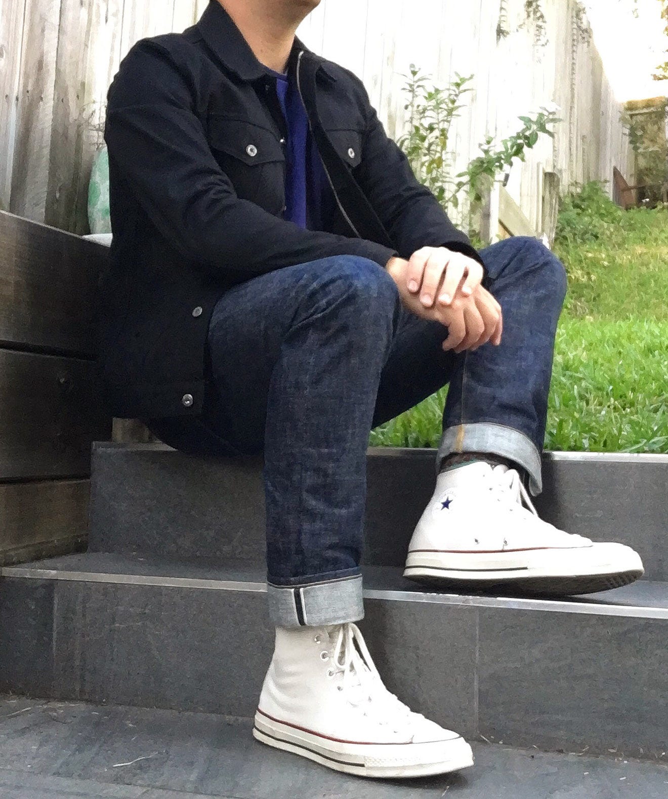 raw denim converse