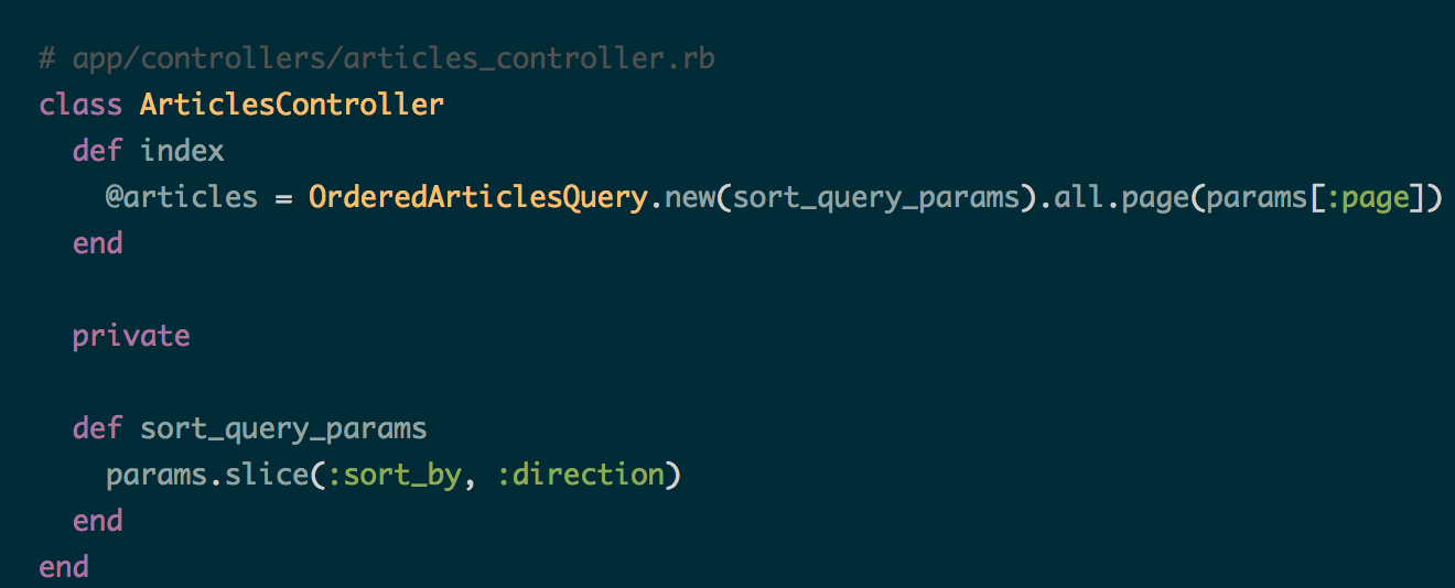 Query Object in Ruby on Rails. Database queries are common when you