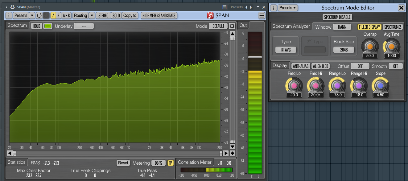Spectrum Analyzer Slopes in Audio Mixing by Michael A. Filimowicz