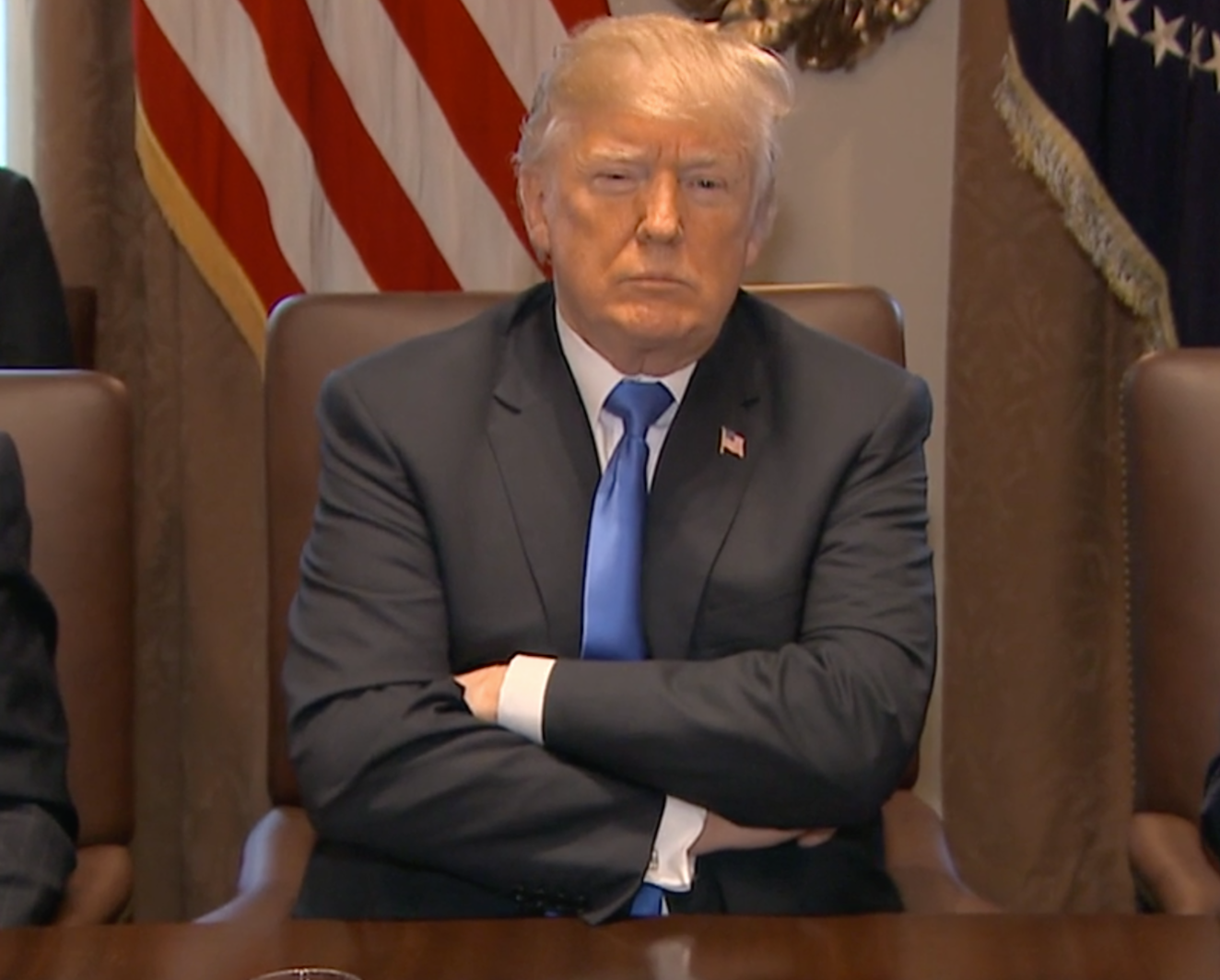 Image result for trump arms crossed