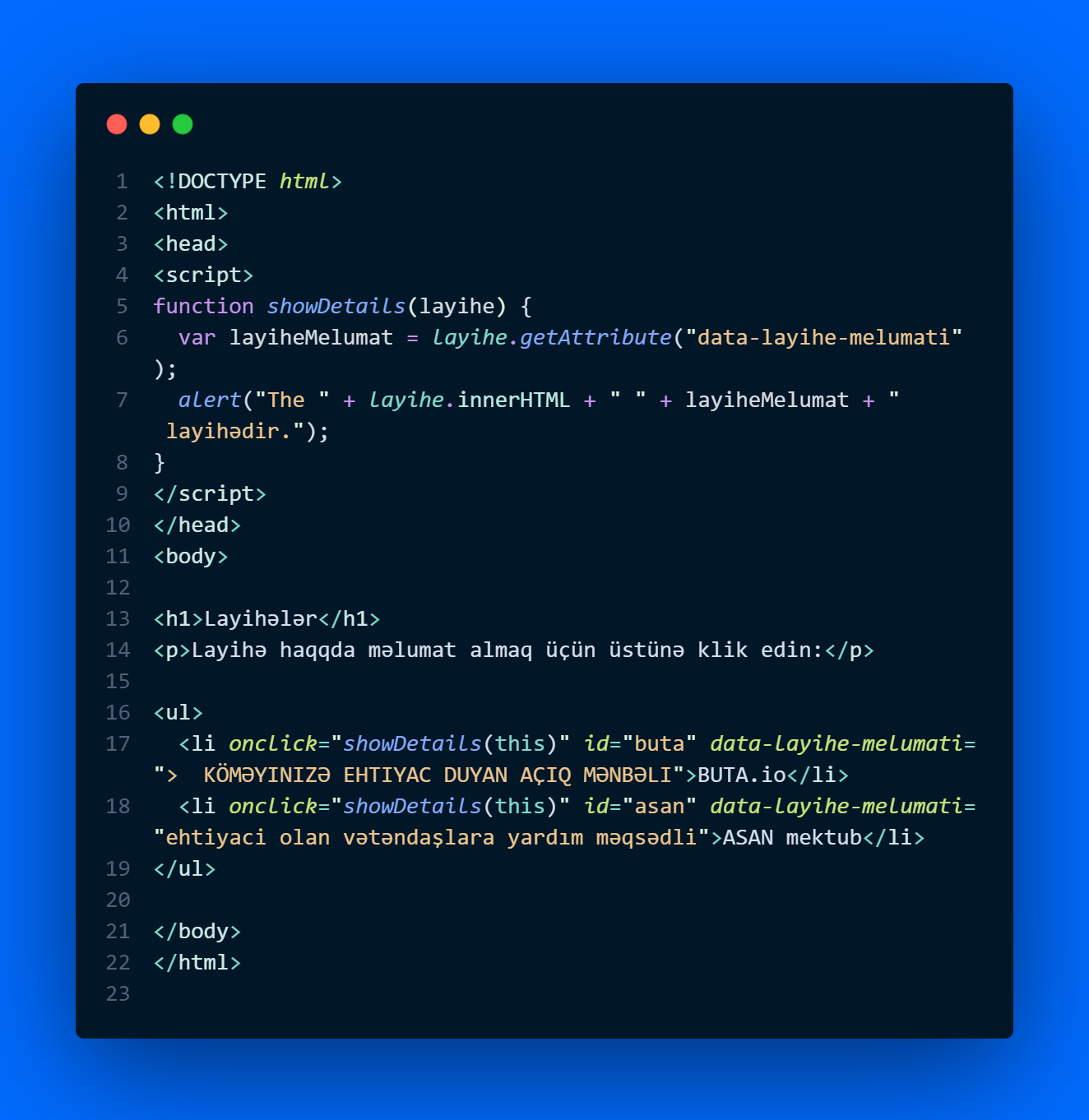 HTML | Data atributlar. Data atributları | by Nail Mammadov | BUTA.İO ...