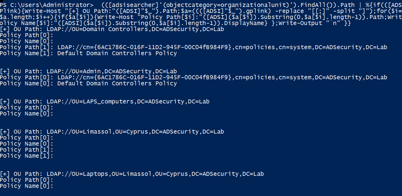 Discover Hidden GPO(s) on Active Directory using PS>ADSI