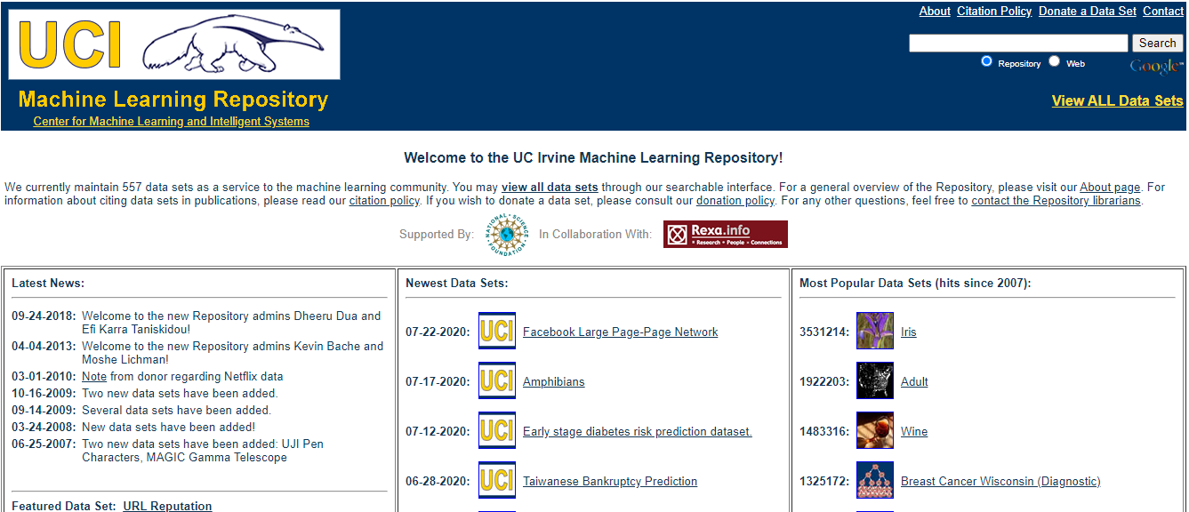 datasets for machine learning practice