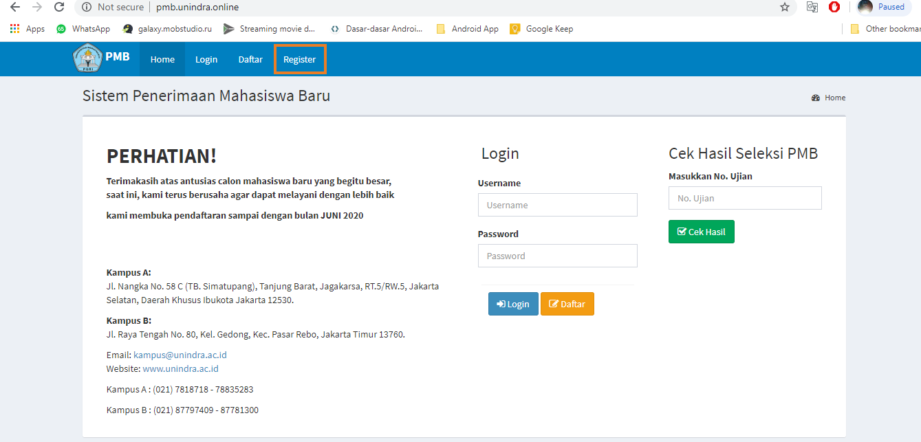 Cara Daftar Pmb Online Unindra Psbb Dijakarta Dan Berbagai Daerah Yang By Agas Medium