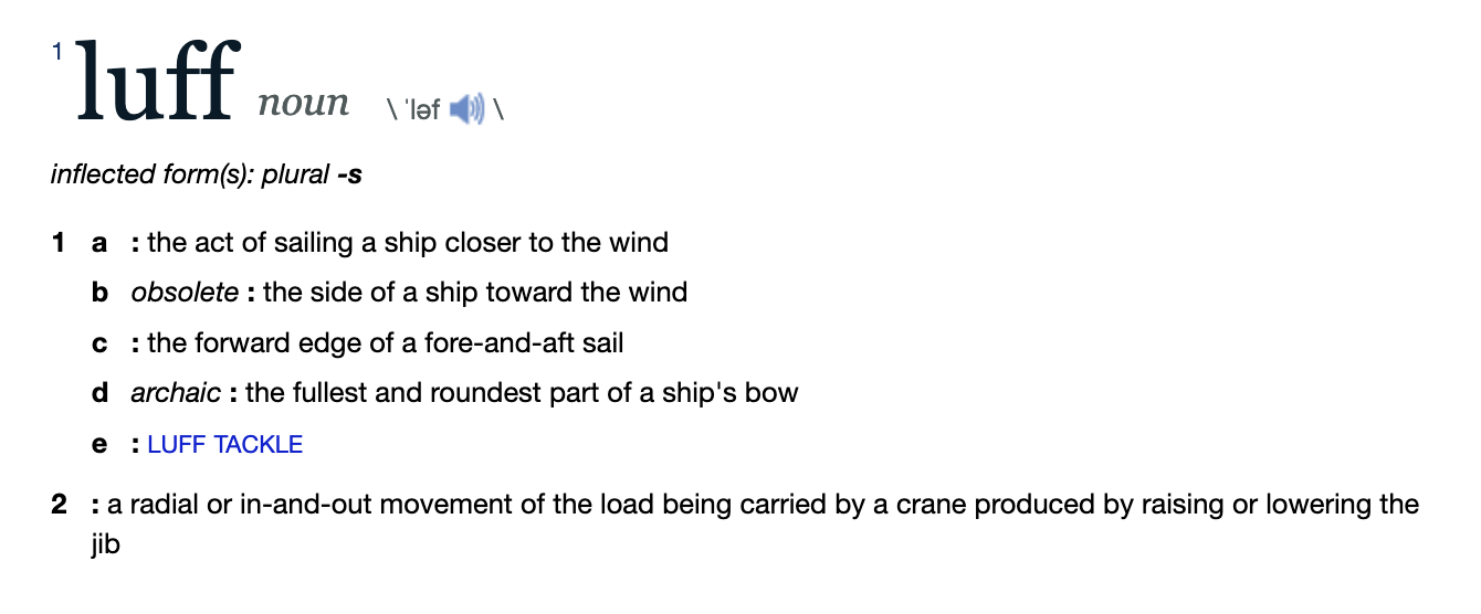 Luff. Duff, fluff, and guff… sure! Luff… no… by Avi Kotzer Silly