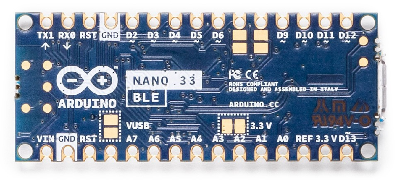 Arduino Nano 33 BLE Sense board is smaller than a stick of gum