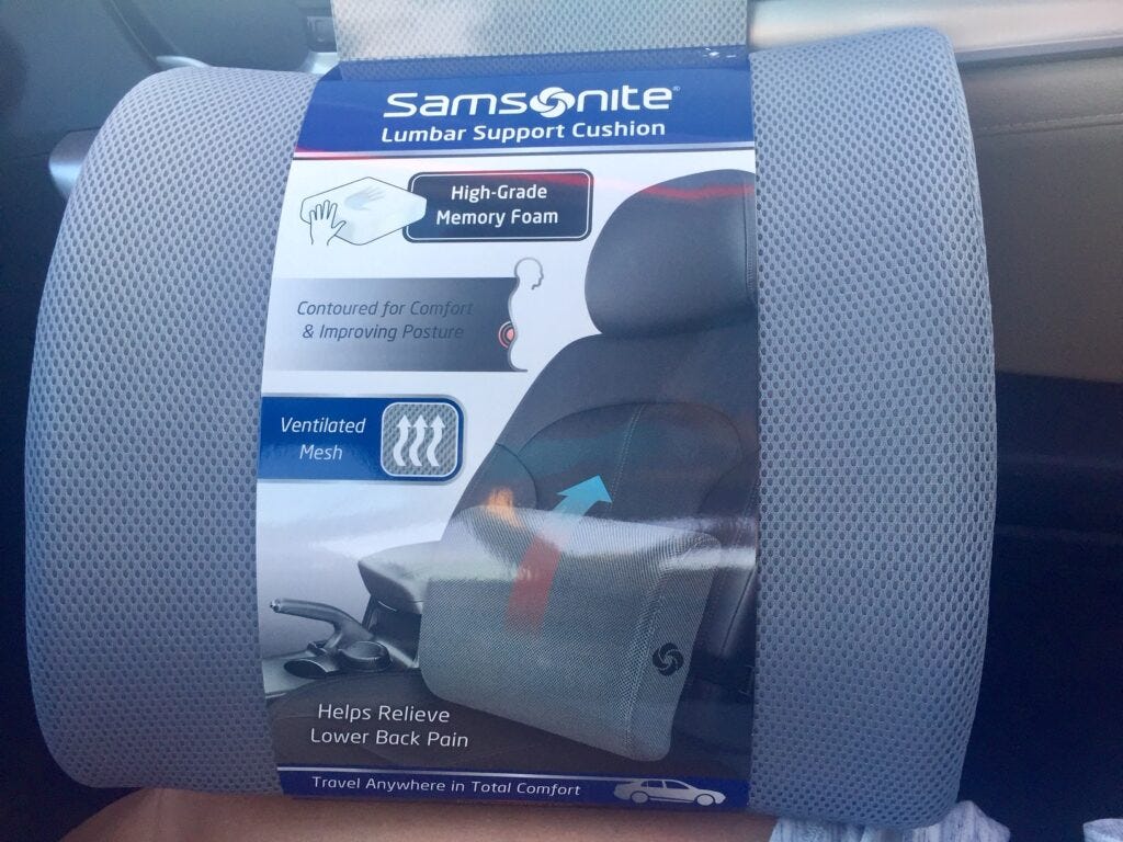 samsonite lumbar support cushion