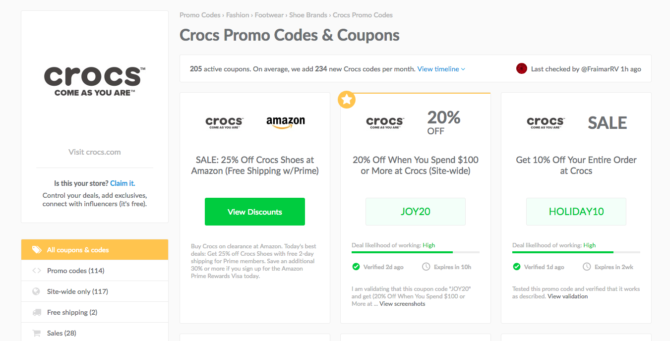 crocs coupon codes