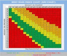 Weight Bmi Chart Female