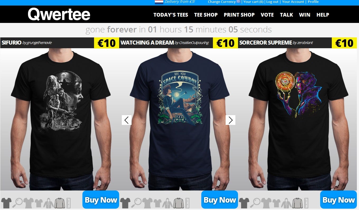 Qwertee size chart Clearance