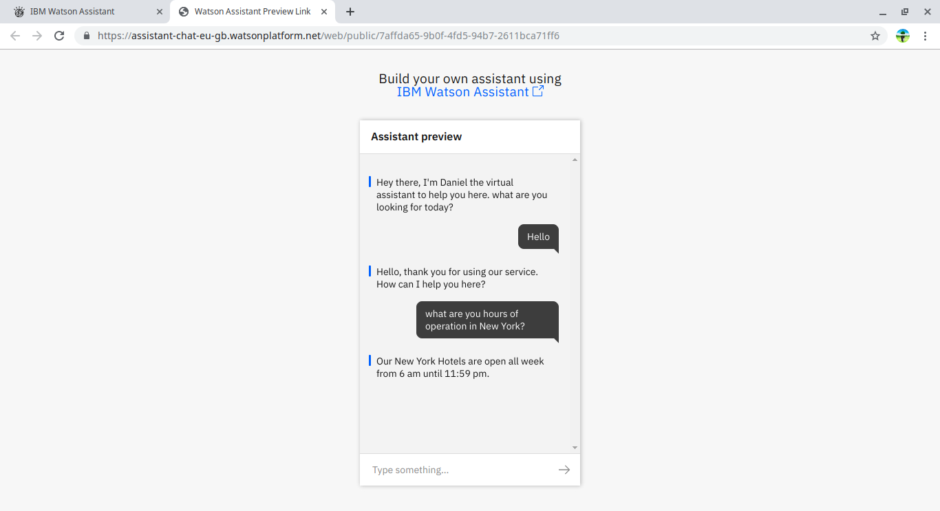 chatbot using ibm watson