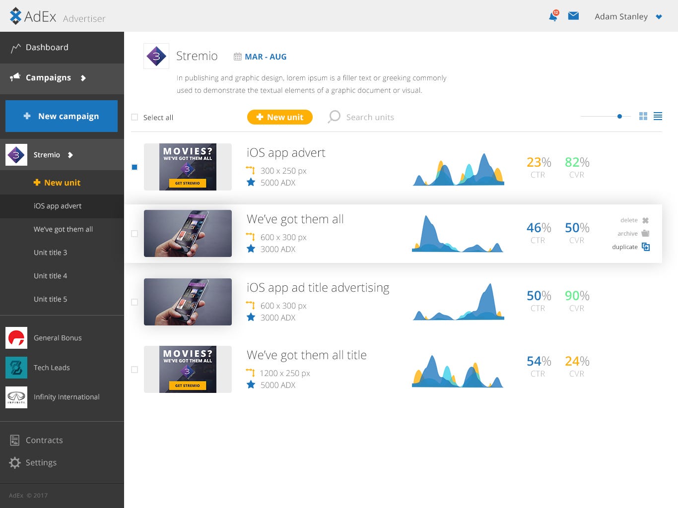 First Peek at the AdEx Platform. The first designs for the AdEx UI are ...