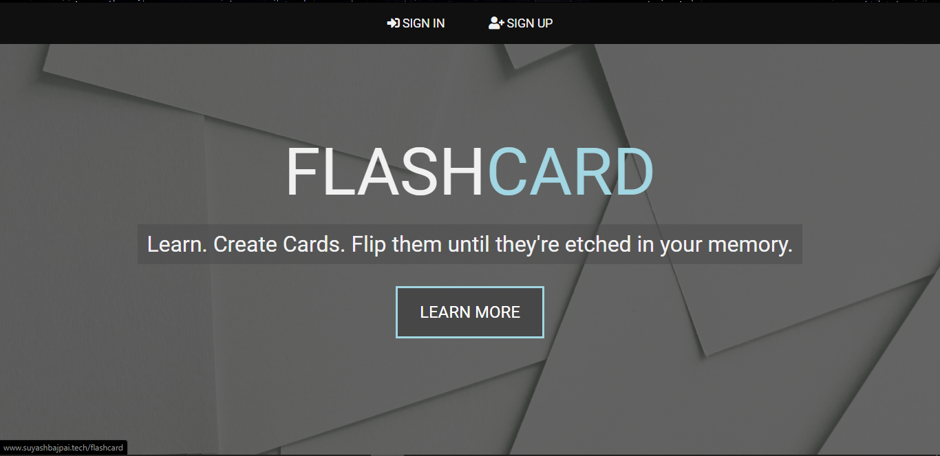 Flashcard A Full Stack Web Application Using Django
