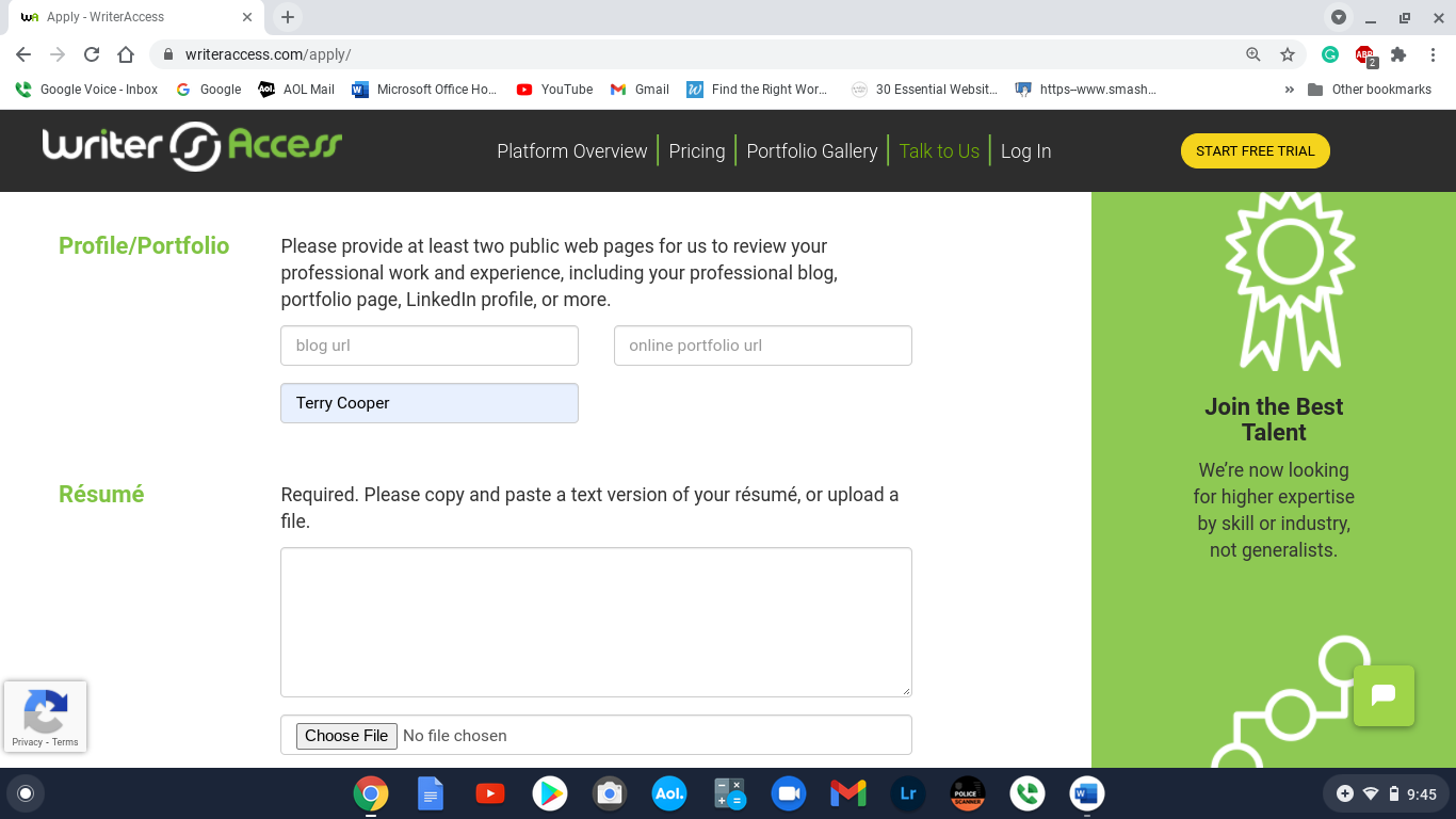 Writer Access Writers, Write Right! Medium